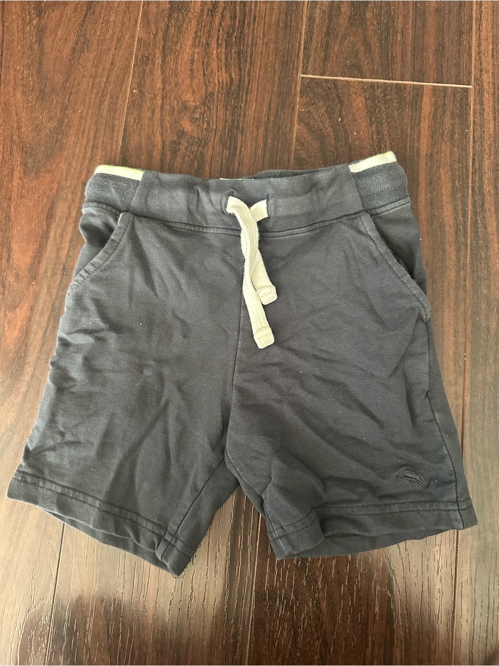Kids Navy Cotton Drawstring Shorts